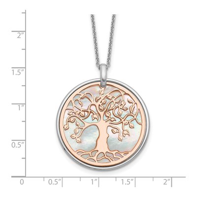 Sterling Silver Mother of Pearl Tree of Life MOP Necklace – view 5