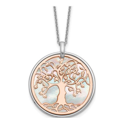 Sterling Silver Mother of Pearl Tree of Life MOP Necklace