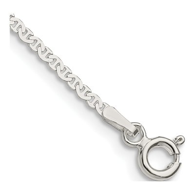 Sterling Silver 1.85mm Flat Anchor Chain Anklet