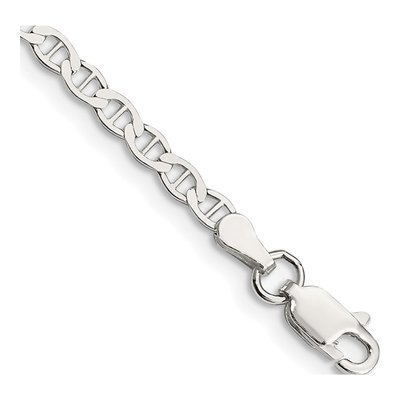 Sterling Silver 3.1mm Semi-Solid Flat Anchor Chain Bracelet