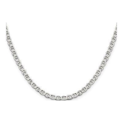 Sterling Silver 4mm Semi-Solid Flat Anchor Chain – view 2