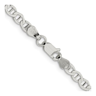 Sterling Silver 4mm Semi-Solid Flat Anchor Chain – view 3