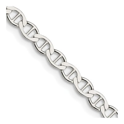 Sterling Silver 4mm Semi-Solid Flat Anchor Chain
