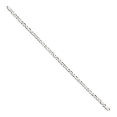 Sterling Silver 4mm Semi-Solid Flat Anchor Chain Bracelet – view 2