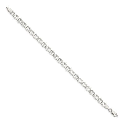 Sterling Silver 5.7mm Semi-Solid Flat Anchor Chain Bracelet – view 2