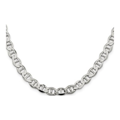 Sterling Silver 7.1mm Semi-Solid Flat Anchor Chain – view 2