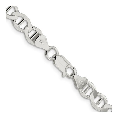 Sterling Silver 7.1mm Semi-Solid Flat Anchor Chain – view 3