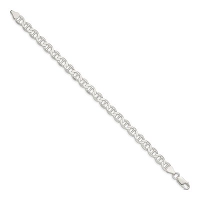 Sterling Silver 7.1mm Semi-Solid Flat Anchor Chain Anklet – view 2