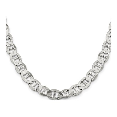 Sterling Silver 8.9mm Semi-Solid Flat Anchor Chain – view 2