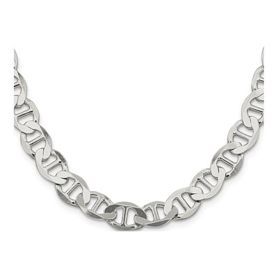 Sterling Silver 9.95mm Semi-Solid Flat Anchor Chain – view 2