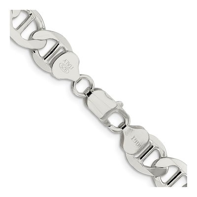 Sterling Silver 9.95mm Semi-Solid Flat Anchor Chain – view 3