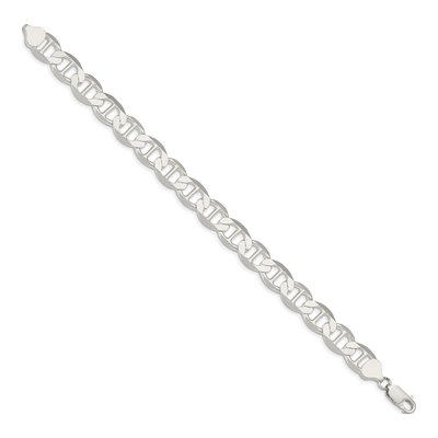 Sterling Silver 9.95mm Semi-Solid Flat Anchor Chain Bracelet – view 2