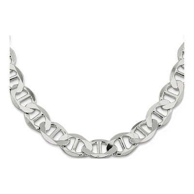 Sterling Silver 12.3mm Semi-Solid Flat Anchor Chain – view 2