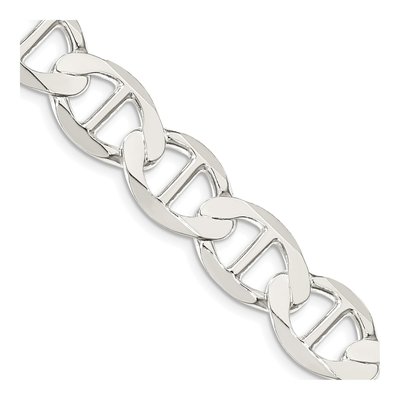 Sterling Silver 12.3mm Semi-Solid Flat Anchor Chain