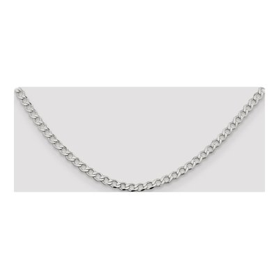 Sterling Silver 4.5mm Semi-Solid Flat Curb Chain – view 4