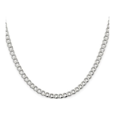 Sterling Silver 4.5mm Semi-Solid Flat Curb Chain – view 2