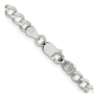 Sterling Silver 4.5mm Semi-Solid Flat Curb Chain – view 3