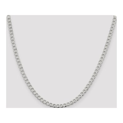 Sterling Silver 4.5mm Semi-Solid Flat Curb Chain – view 4