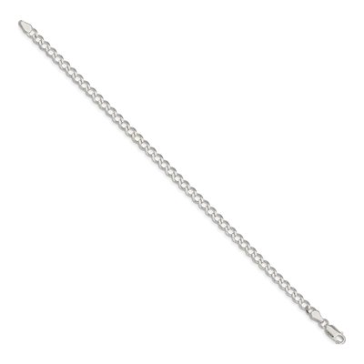 Sterling Silver 4.5mm Semi-Solid Flat Curb Chain Bracelet – view 2