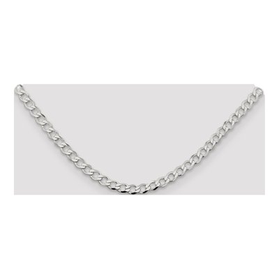 Sterling Silver 5.3mm Semi-Solid Flat Curb Chain – view 4