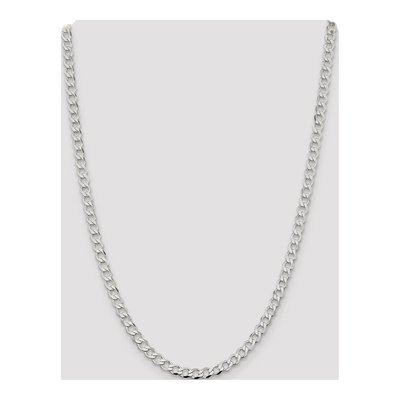 Sterling Silver 5.3mm Semi-Solid Flat Curb Chain – view 4
