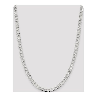 Sterling Silver 6.7mm Semi-Solid Flat Curb Chain – view 4
