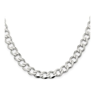 Sterling Silver 8.1mm Semi-Solid Flat Curb Chain – view 2