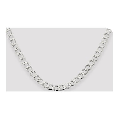 Sterling Silver 8.1mm Semi-Solid Flat Curb Chain – view 4