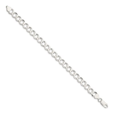 Sterling Silver 8.1mm Semi-Solid Flat Curb Chain Bracelet – view 2