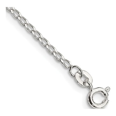 Sterling Silver 1.5mm Elongated Open Link Chain Bracelet