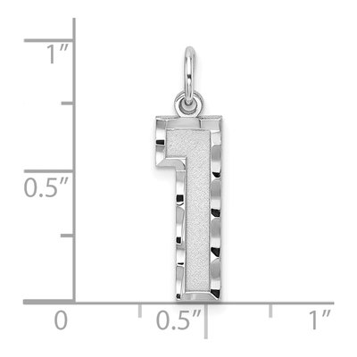 Sterling Silver Diamond-Cut Number 1 Pendant – view 4