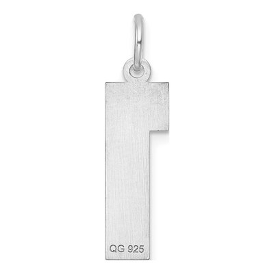 Sterling Silver Diamond-Cut Number 1 Pendant – view 5