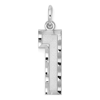 Sterling Silver Diamond-Cut Number 1 Pendant