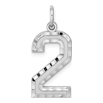 Sterling Silver Number 2 Charm