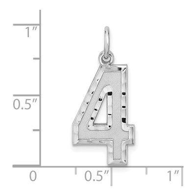 Sterling Silver Diamond-Cut Number 4 Charm – view 4