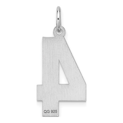 Sterling Silver Diamond-Cut Number 4 Charm – view 5