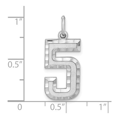 Sterling Silver Number 5 Charm – view 4