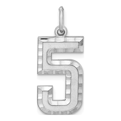 Sterling Silver Number 5 Charm