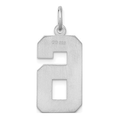 Sterling Silver Diamond-Cut Number 6 Charm – view 5