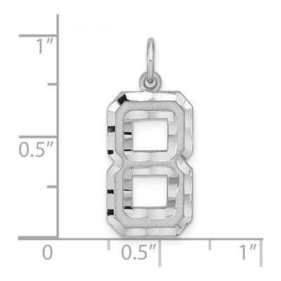 Sterling Silver Diamond-Cut Number 8 Charm – view 4