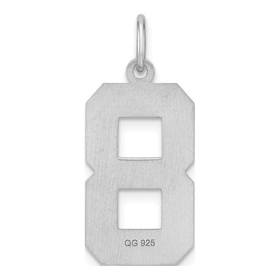 Sterling Silver Diamond-Cut Number 8 Charm – view 5