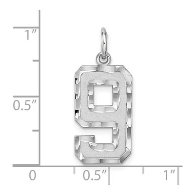 Sterling Silver Number 9 Charm – view 4
