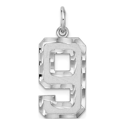 Sterling Silver Number 9 Charm