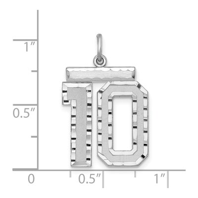 Sterling Silver Number 10 Charm – view 2