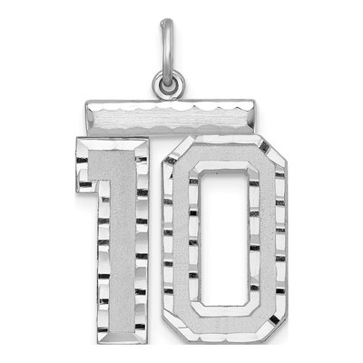 Sterling Silver Number 10 Charm