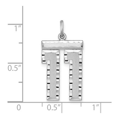 Sterling Silver Number 11 Pendant – view 2