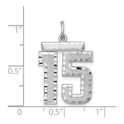 Sterling Silver Number 15 Charm – view 2
