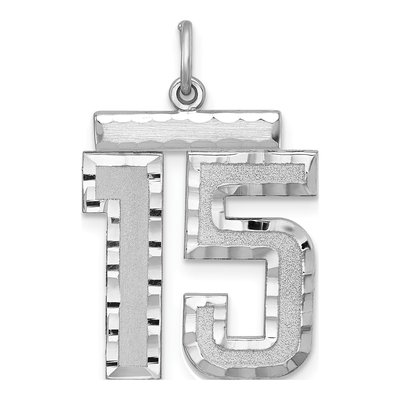 Sterling Silver Number 15 Charm
