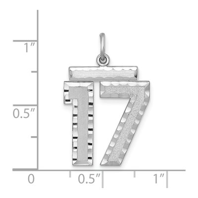 Sterling Silver Large Number 17 Charm – view 2
