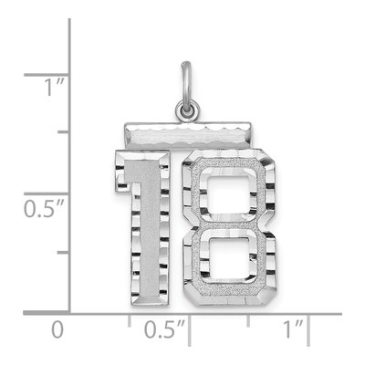 Sterling Silver Number 18 Charm – view 2